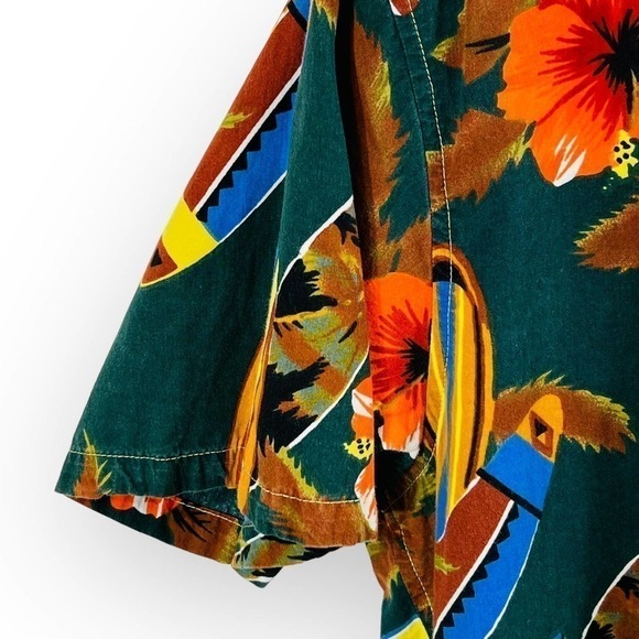 Tamare Hawaiian Shirt Men’s Medium Vintage Surfboards Floral Aloha Cotton - Picture 5 of 12